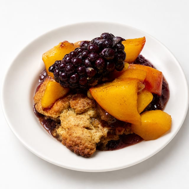 Peach & Blackberry Cobbler.